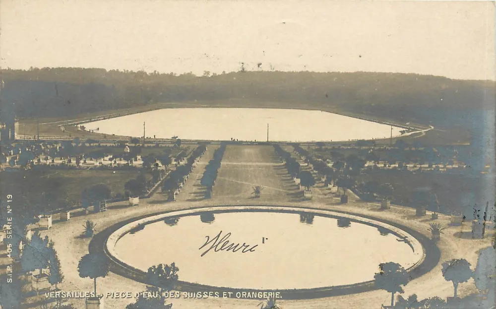 Versailles — Pequena área de água dos Suíços e Orangerie — S.I.P. 1406 Série N°19 - Frente