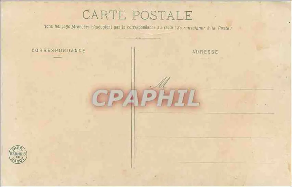Mulher com cesta de flores — Bon Souvenir — Imprimerie Réunies de France - Verso