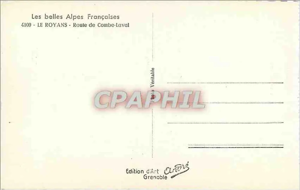 Route de Combe-Laval — Die schönen französischen Alpen — Art Edition André, Grenoble - Rückseite