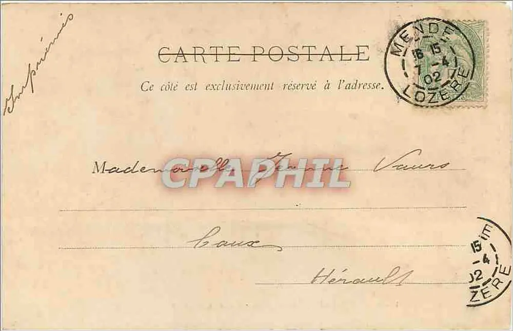 Mortpellier-de-Vieux — Porte de Mycènes — Labalsche-Frères, Toulouse, n°1 - Verso