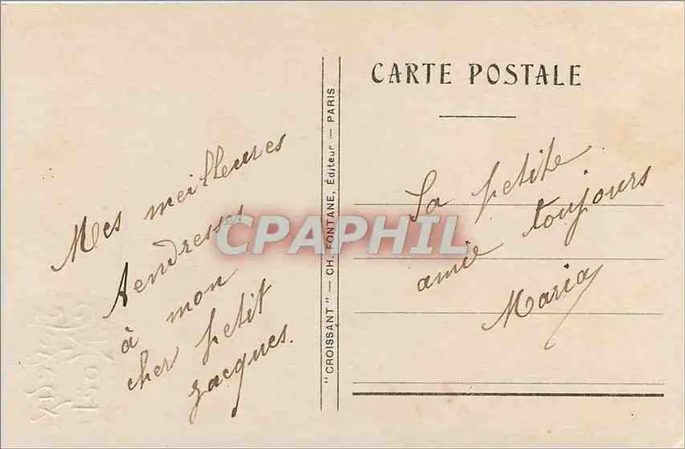 Arranjo de flores e hortelã em um calçado decorativo — Feliz Natal — editor 'CROISSANT' - Paris - Verso