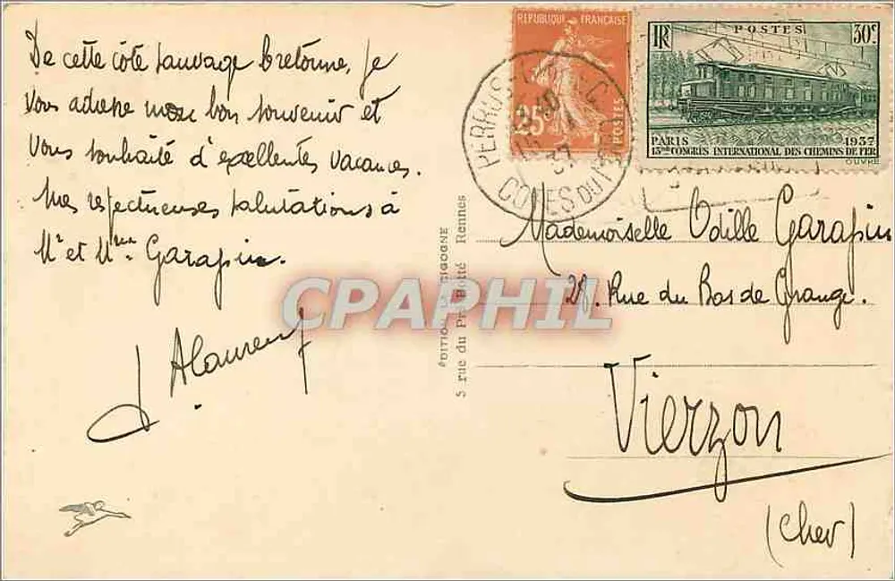 Perros-Guirec — A Costa Rochosa — Craphil 1486 - Verso