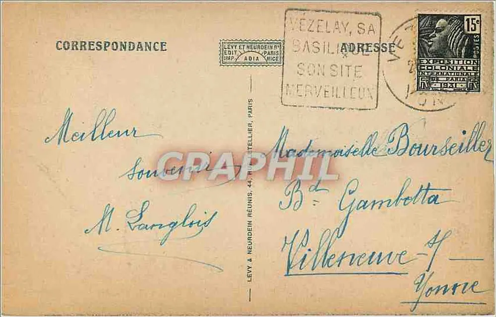 VÉZELAY — Basilika der Madeleine, die Kirche von oben gesehen — N°34 - Rückseite