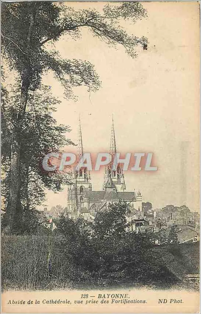 Apse der Kathedrale, Aufnahme von den Festungen — Bayonne — ND Fotografie n° 128 - Vorderseite