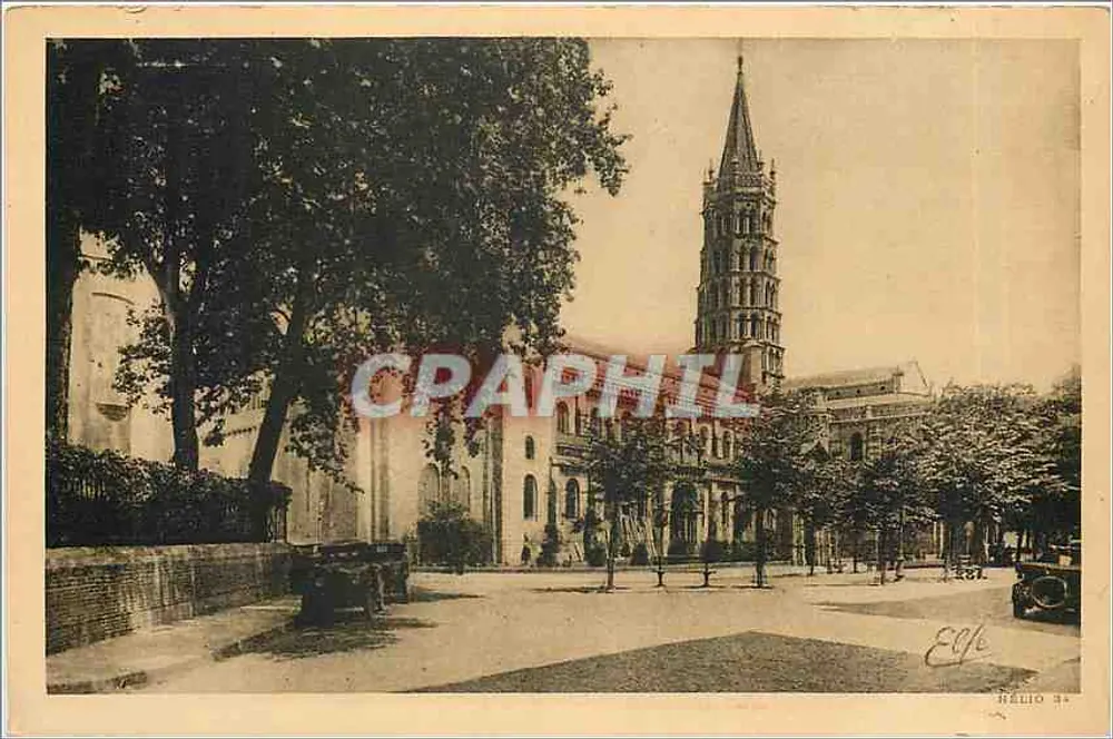Toulouse — Basílica de São Sernim — Héliogravure Labouret - Frente