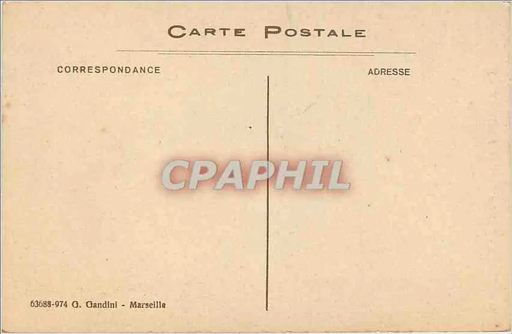 MARSEILLE - Fontaine Cantini (Place Castellane) — éditeur G. Gandini, n° 63688-974 - Verso
