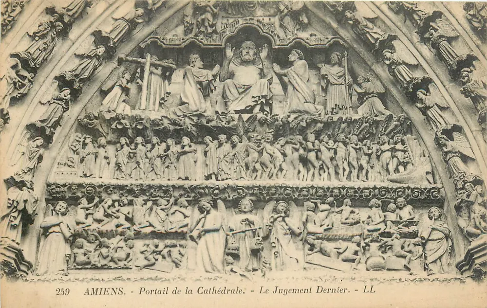 Amiens - Portal der Kathedrale - Das letzte Gericht - LL - Vorderseite