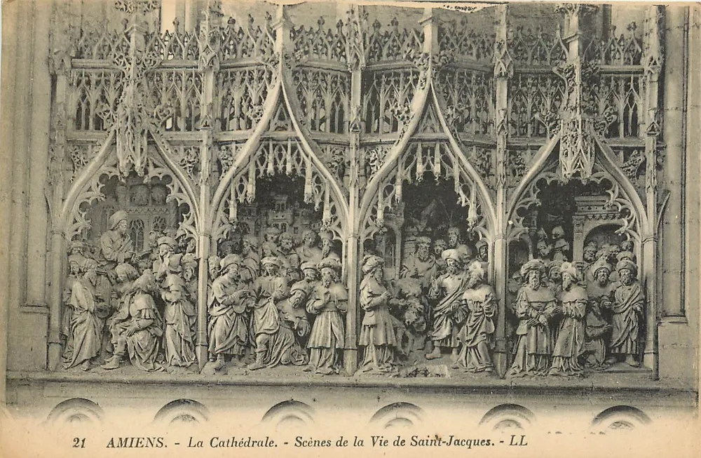 Amiens - La Cathédrale - Scènes de la Vie de Saint-Jacques - LL - Recto