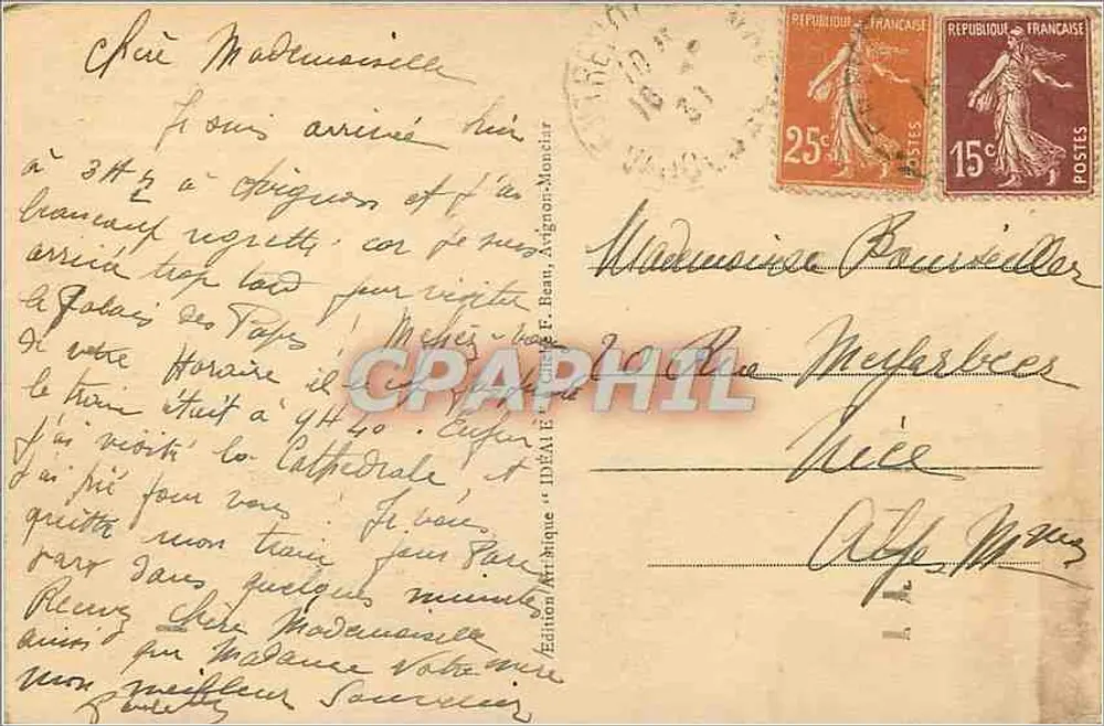 Avignon - Palácio dos Pápaes - Fachada principal — Édition Art-Brique, n°9 - Verso