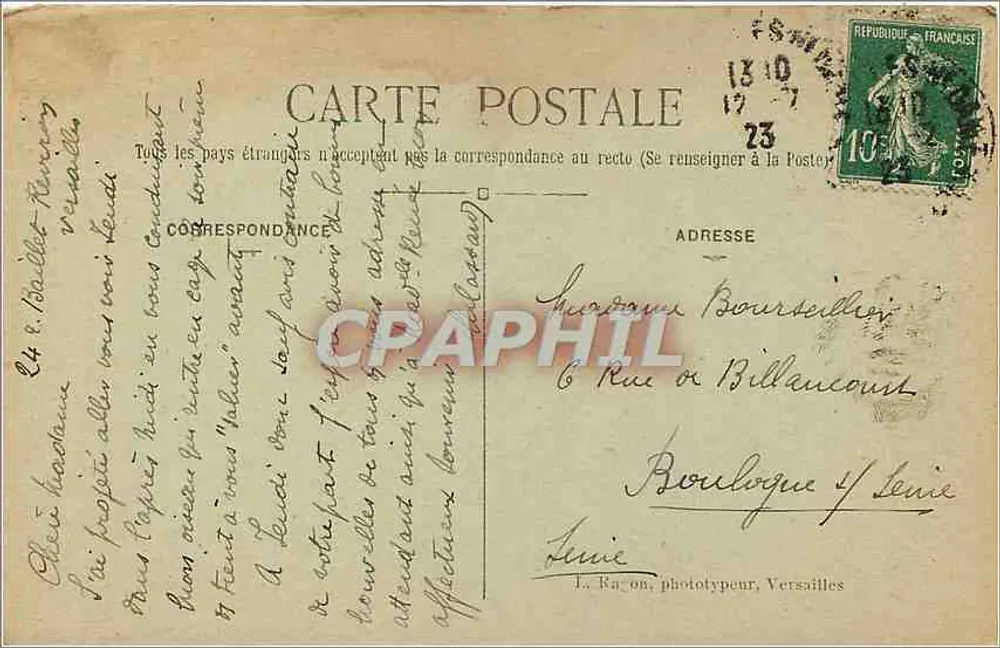 Versailles — Les 4 Saisons — L'Hiver le jour des Grandes Eaux — L. R. - Verso