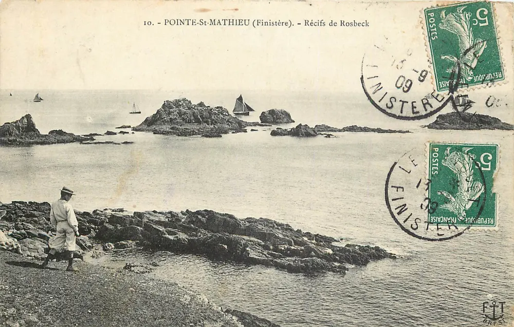 Pointe-St-Mathieu (Finistère) — Recifes de Rosbeck — editor desconhecido, n° 10 - Frente