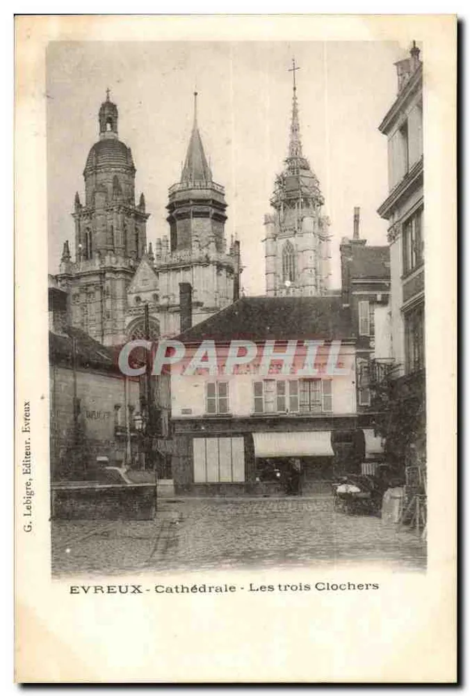 Evreux - Kathedrale - Die drei Kirchtürme — G. Lebige, Verleger, Evreux - Vorderseite