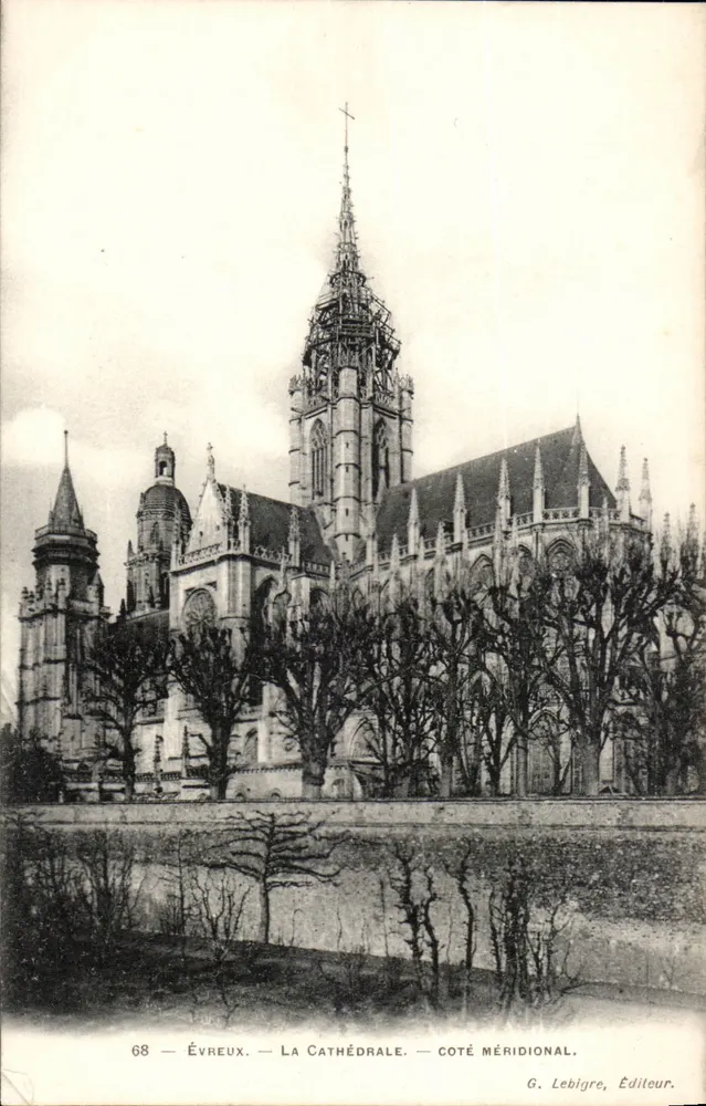 Évreux — A Catedral — Lado Meridional — G. Lebigre, Editor - Frente
