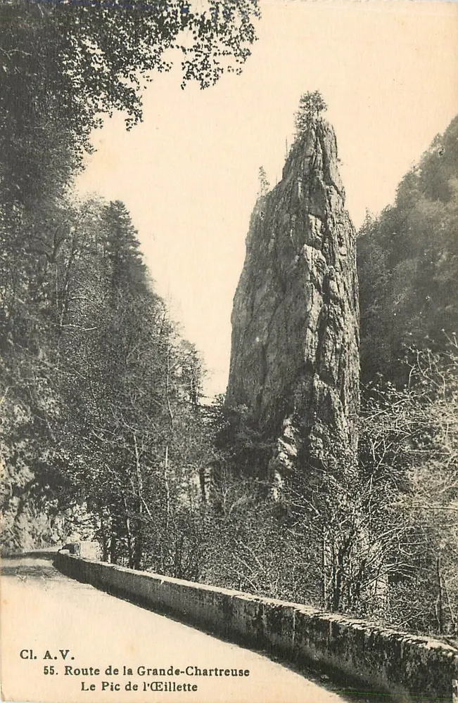 El Pic de l'Éillette — Carretera de la Grande-Chartreuse — Cl. A.V. n°55 - Anverso