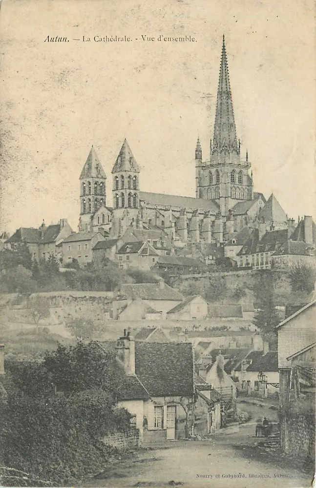 Autun — La Cathédrale — Vue d'ensemble. — Nourry et Gulygand, libraires, Autun - Frente