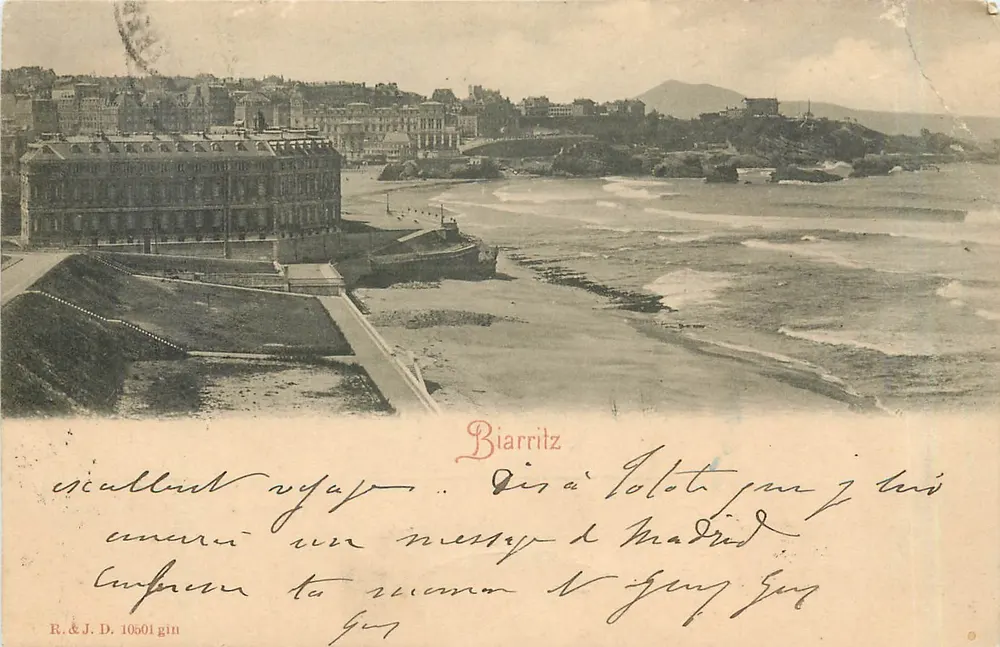 Biarritz — vista da praia e da frente marítima — R. & J. D. 10501 - Frente