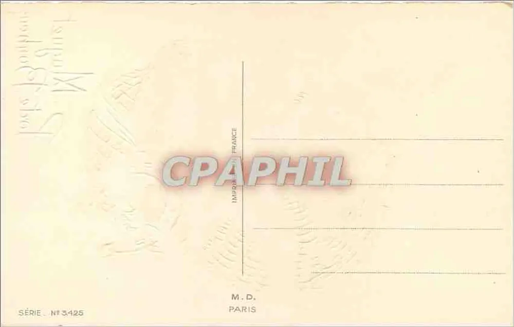 Muguet — Porte Bonheur — M.D. Paris, série n°3425 - Verso