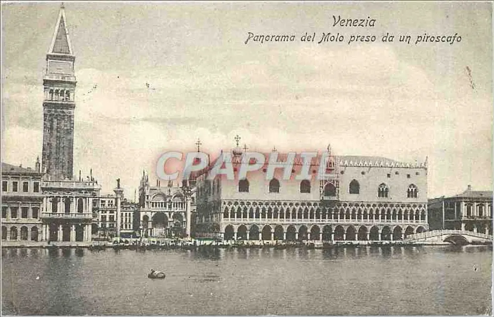 Venedig - Panorama des Molo von einem Dampfschiff aus — E. Aickelin, Venedig - Vorderseite