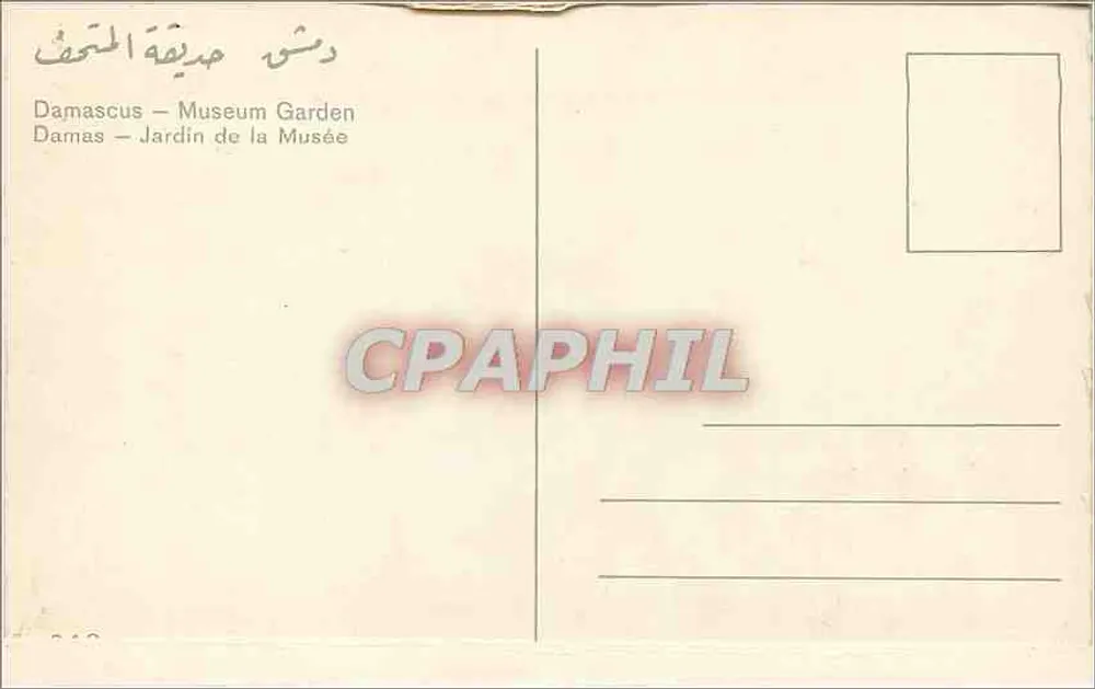 Damasco – Jardim do Museu — editor não visível - Verso