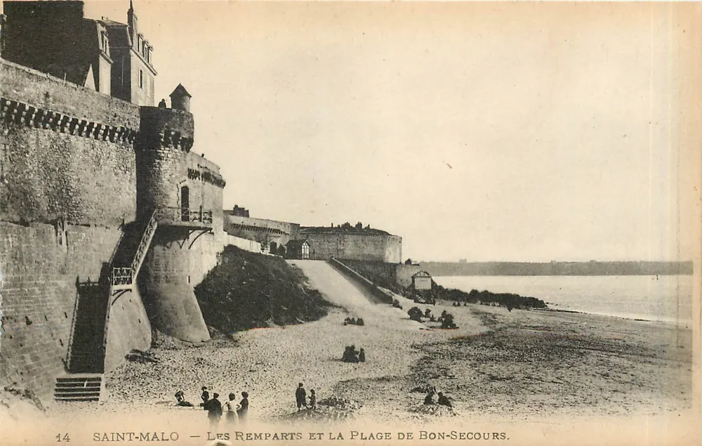 Saint-Malo — Die Mauern und der Strand von Bon-Secours — Verlag: Lévy fils & Cie, Paris, Nr. 14 - Vorderseite