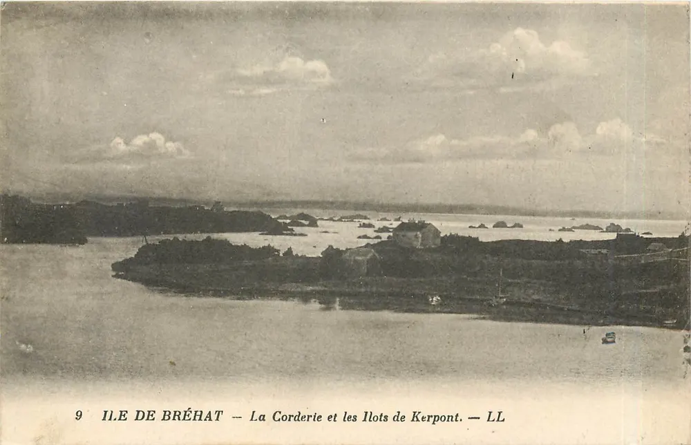 Île de Bréhat — La Corderie et les îlots de Kerpont — LL, n°9 - Recto