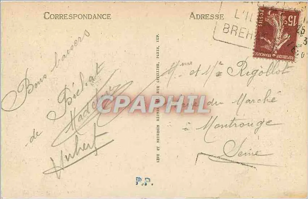Île de Bréhat — La Corderie et les îlots de Kerpont — LL, n°9 - Verso