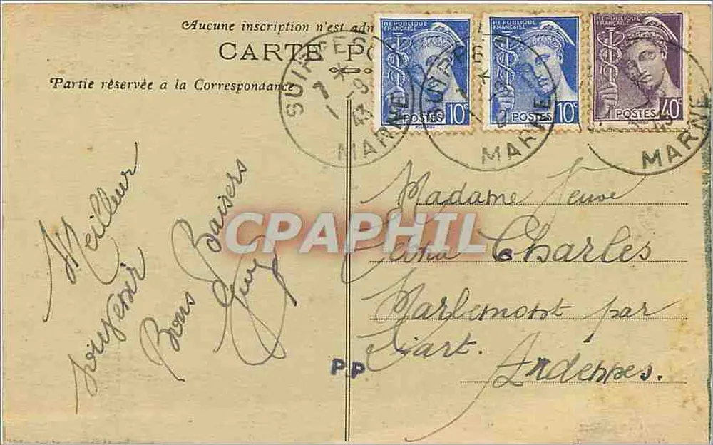 Suippes — O Calvário do Cemitério — Hanny Martin - Verso