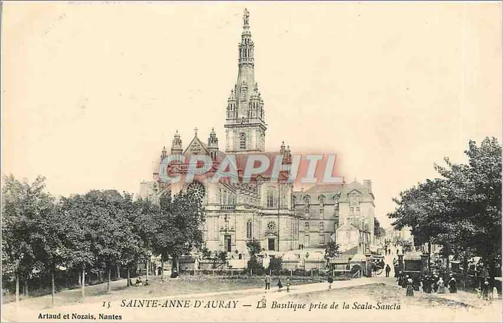 Sainte-Anne d'Auray — La Basilique prise de la Scala-Sancta — Artaud et Nozais, Nantes - Recto