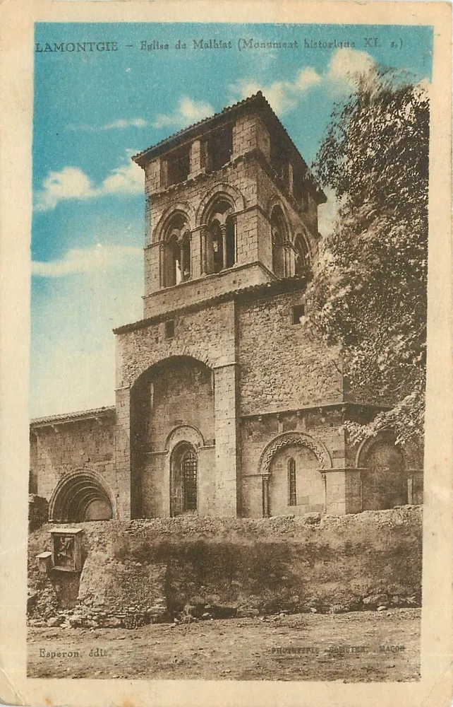 Lamontgie — Igreja de Malhiat (Monumento histórico do século XI) — Esperon editor - Frente
