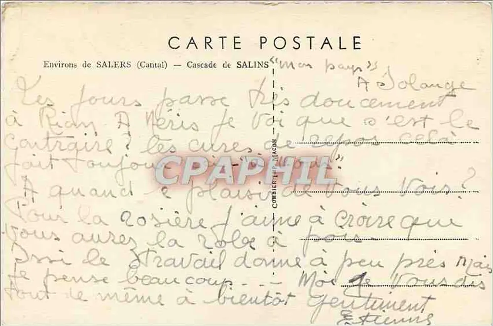 Casca de Salins perto de Salers — Cim - Verso