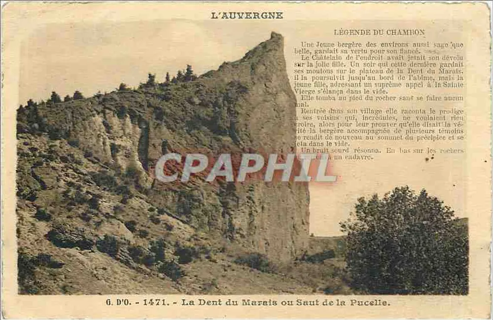 Der Zahn des Moores oder Sprung der Jungfrau — Legende von Champon — J. Gouttefanges, Verlag Ollier (P.-do-D.) - Vorderseite