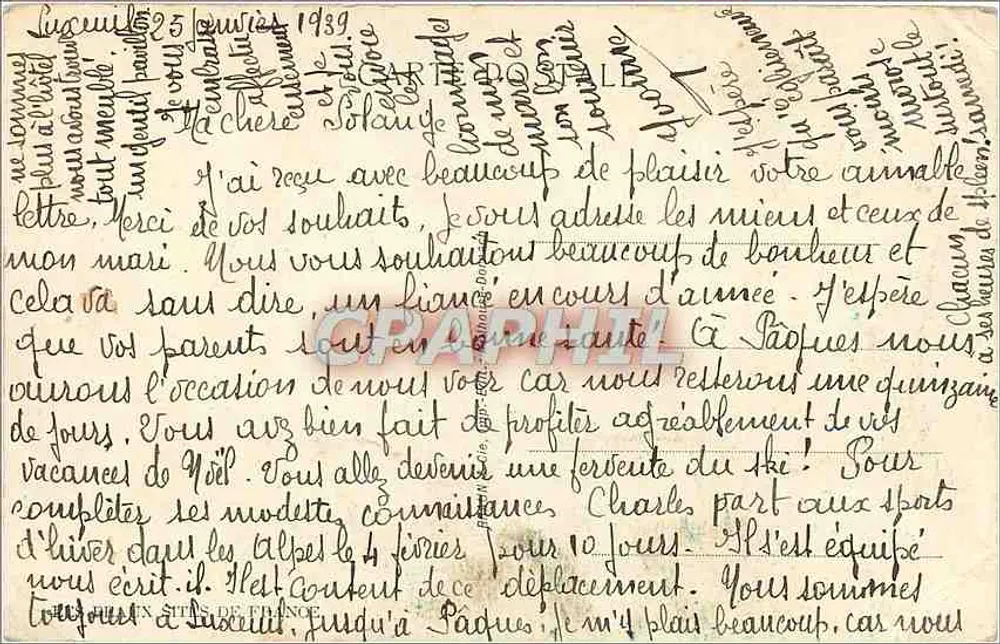 Skieurs au Montabey — La Schlucht — n° 3384 - Verso