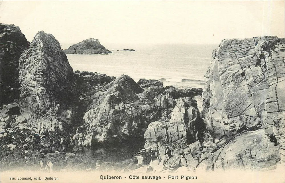 Quiberon - Côte sauvage - Port Pigeon — Vve. Ecomard, édit., Quiberon - Recto