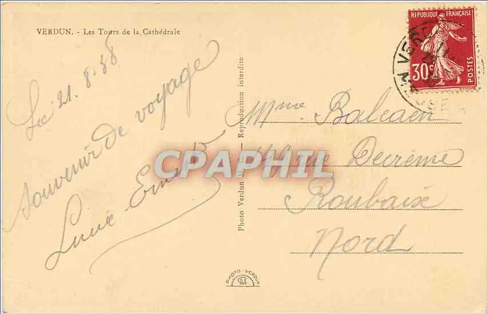 Verdun — As Torres da Catedral — Photo Verdun - Verso