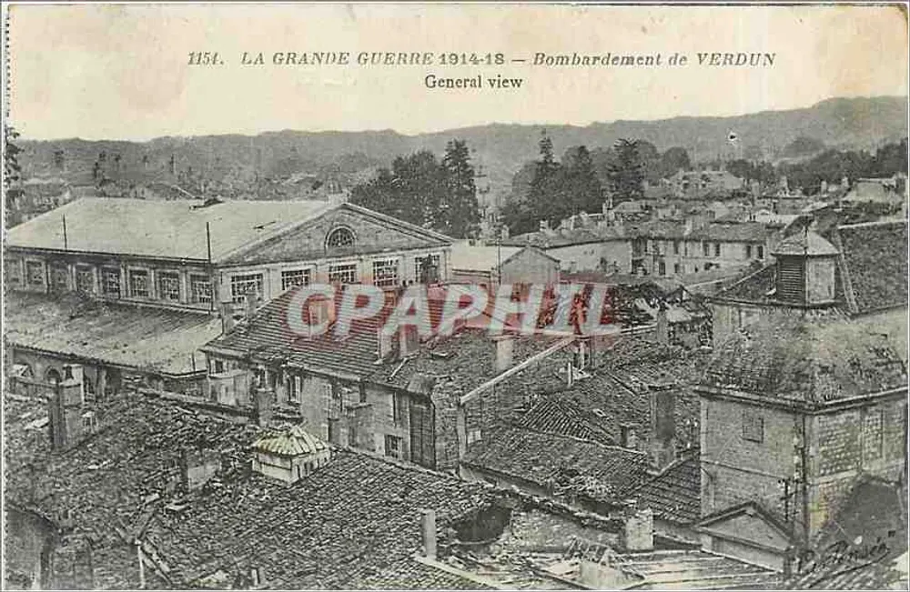 Bombardement von Verdun — Der Große Krieg 1914-18 — unbekannter Verlag, Seriennummer 1154 - Vorderseite