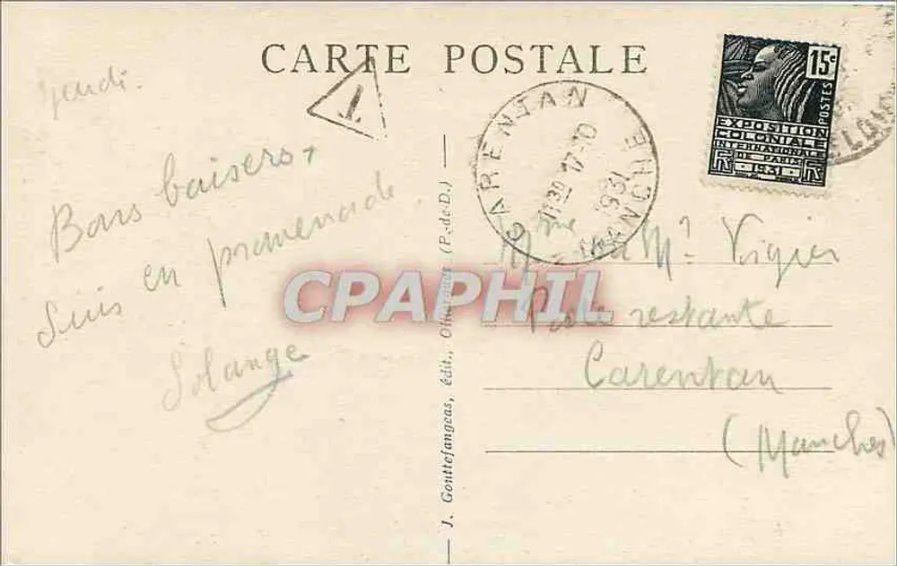 Abtei La Chaise-Dieu — Die Stühle und Teppiche des 16. Jahrhunderts — G. D'O. n° 5287 - Rückseite