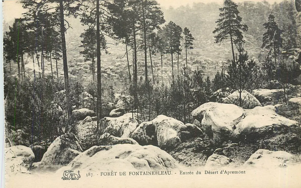 Forêt de Fontainebleau — Entrée du Désert d'Apremont — n° 387 - Recto