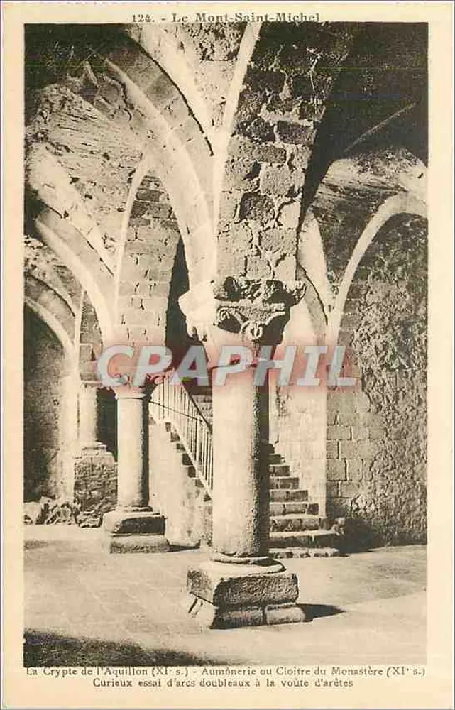 O Mont-Saint-Michel — A Cripta do Aquillon (século XI) — Laurent-N. Paris, n° 124 - Frente