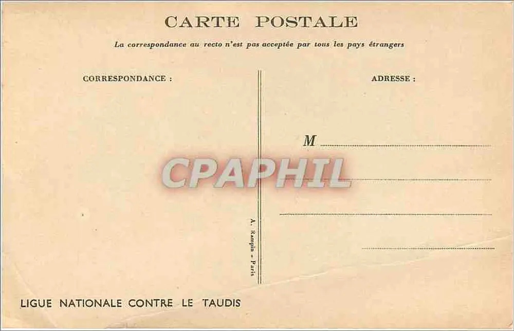 Enfants regardant un bébé dans un tiroir — dessin de Naudot — Ligue Nationale Contre le Taudis - Verso
