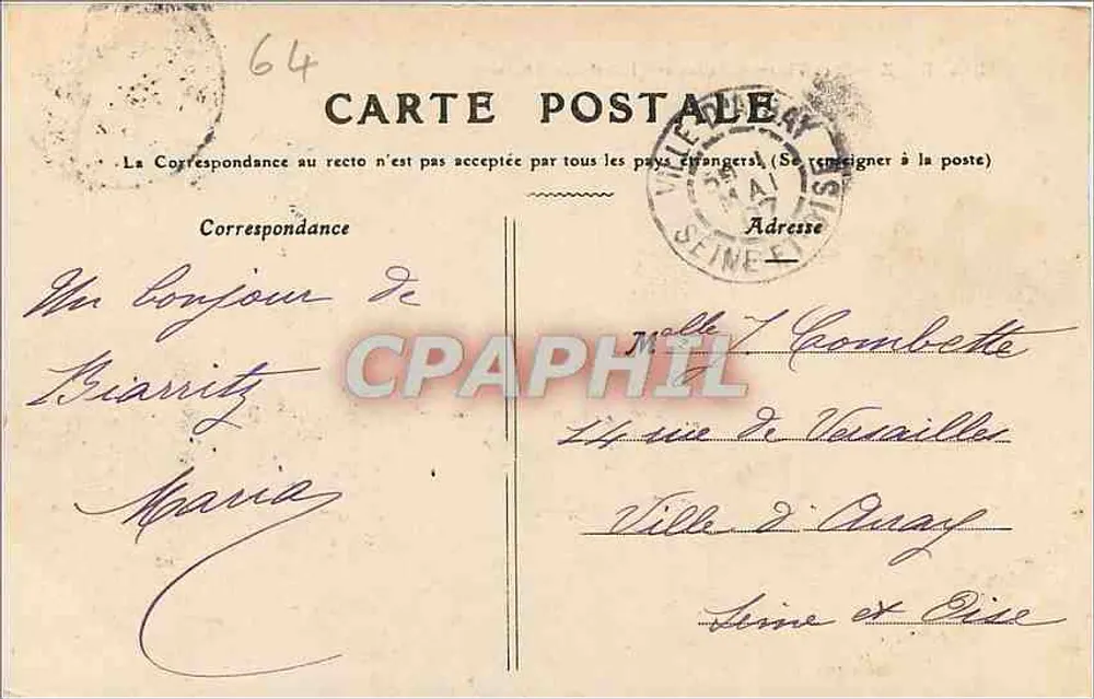 Biarritz — Les Thermes Salins und das Hotel des Thermes — Verlag: Graphphil - Rückseite