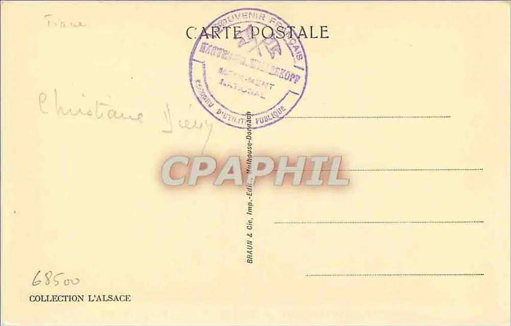 Hartmannswillerkopf (Vieil-Armand) — Übersicht des Nationaldenkmals - Rückseite