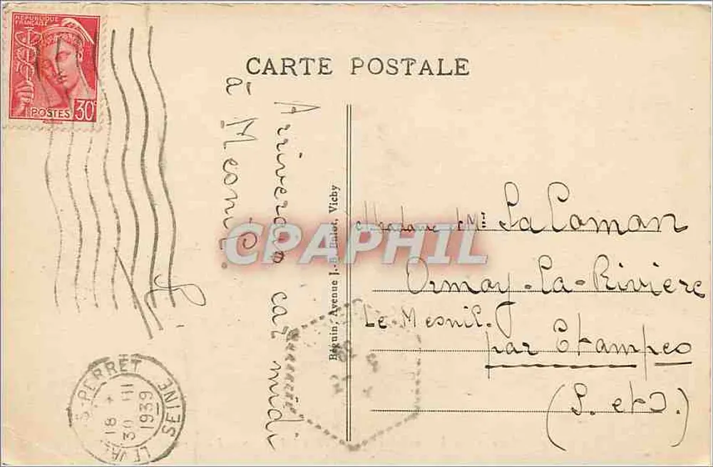 Autobahn von PUY-de-DOME zum Haltepunkt des Col de Ceyssat — Die pittoreske Auvergne, Verlag Idsal, Nr. 4 - Rückseite