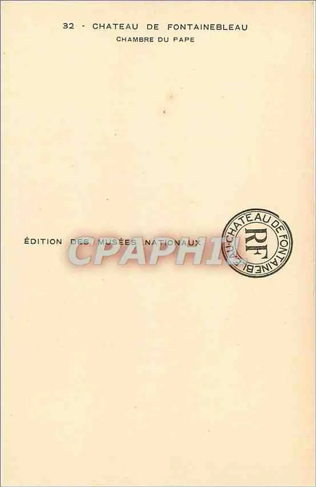 Chambre du Pape — Château de Fontainebleau — Édition des Musées Nationaux n°32 - Verso