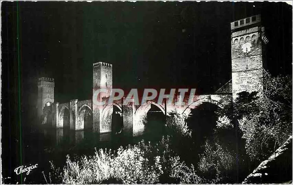 Le Pont Valentré — Cahors-en-Quercy — Vue de Nuit — Éditions Théojac - Recto