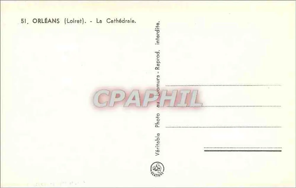 Orléans — Vista de la Catedral — n°51 - Reverso