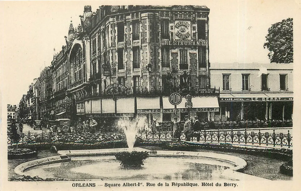 Orléans — Platz Albert-Ier, Rue de la République, Hôtel du Berry — Verleger L. Lenormand - Vorderseite