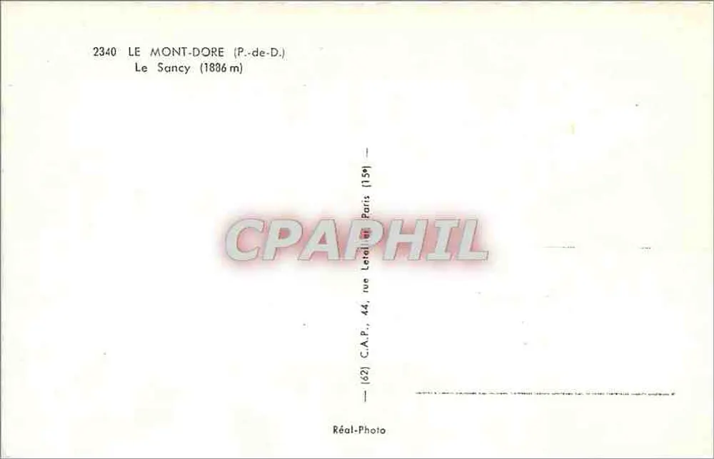 Le Sancy — Mont Dore (P.-de-D.) — C.A.P. Paris - Verso