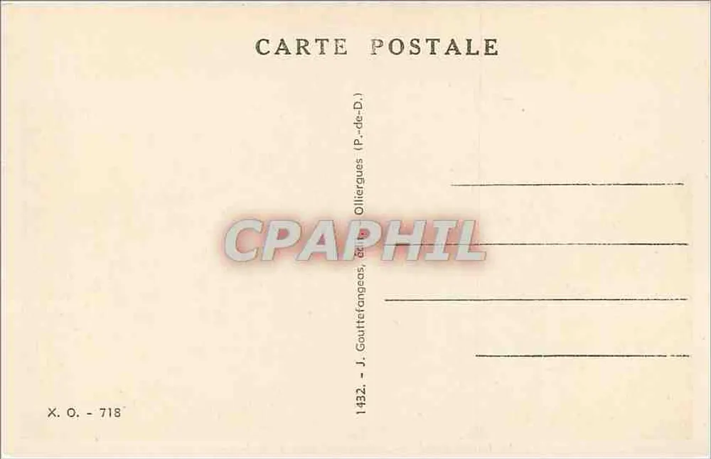 Le Mont-Dore — Vallée du Sancy et le Capucin — J. Gouttefanges, Olliergues (P.-de-D.) - Verso