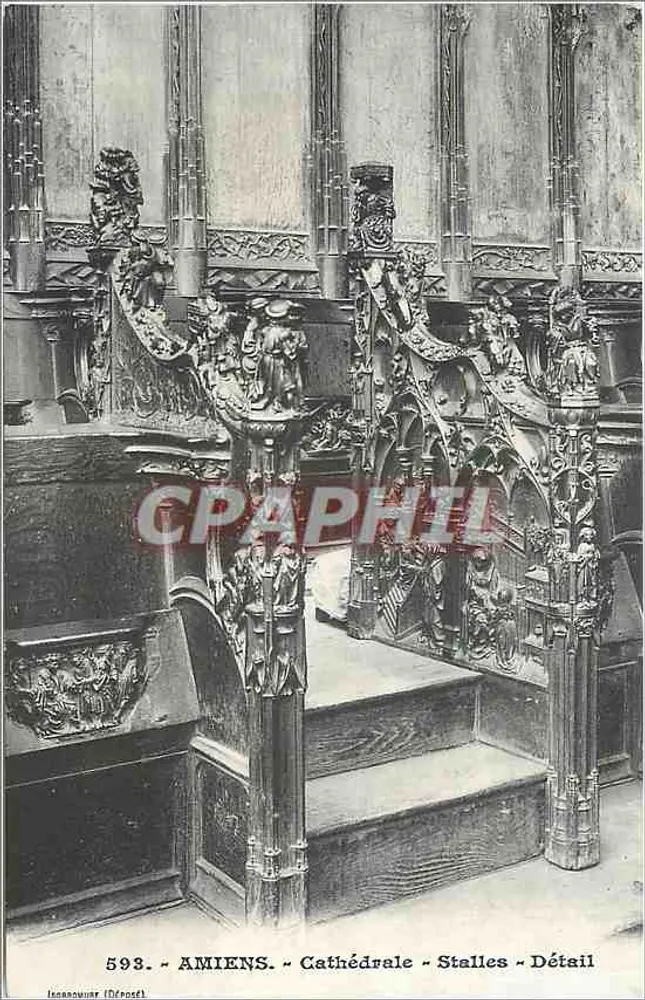 Amiens - Catedral - Stalles - Detalhe - Frente