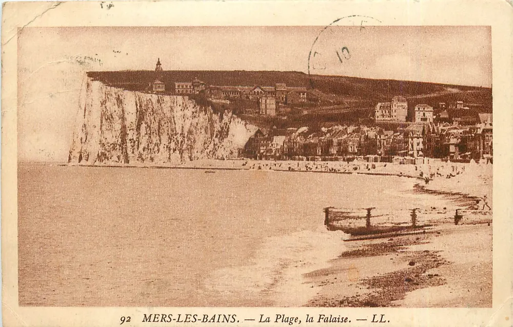 MERS-LES-BAINS — La Plage, la Falaise — LL. - Recto